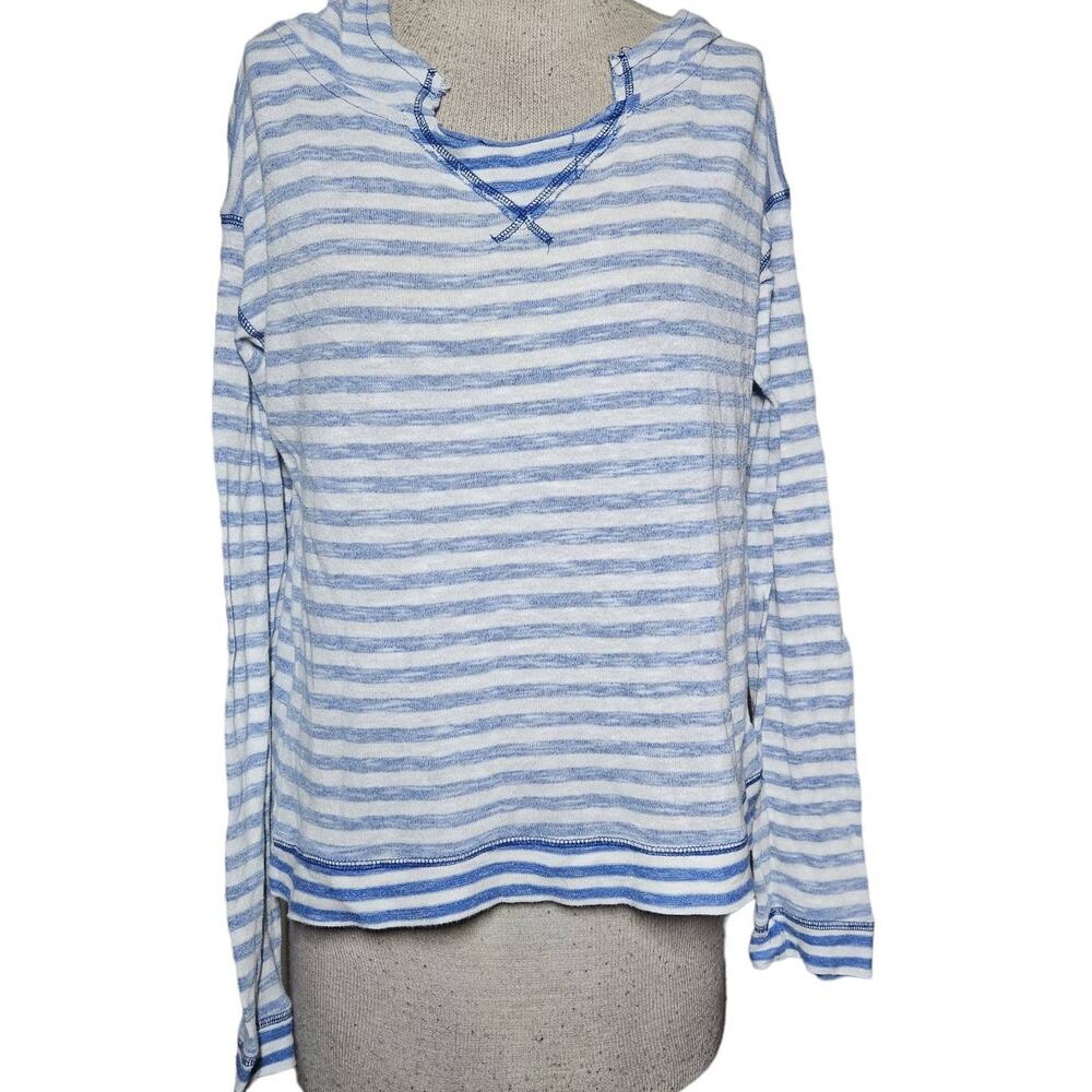 Blue Stripped Hooded Top Size XL